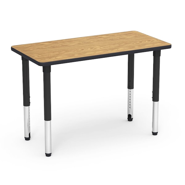 Virco 48 in. W, 24 in. L, 24-32 in. H, Medium Oak Top / Black Edge 502448ADJ - main